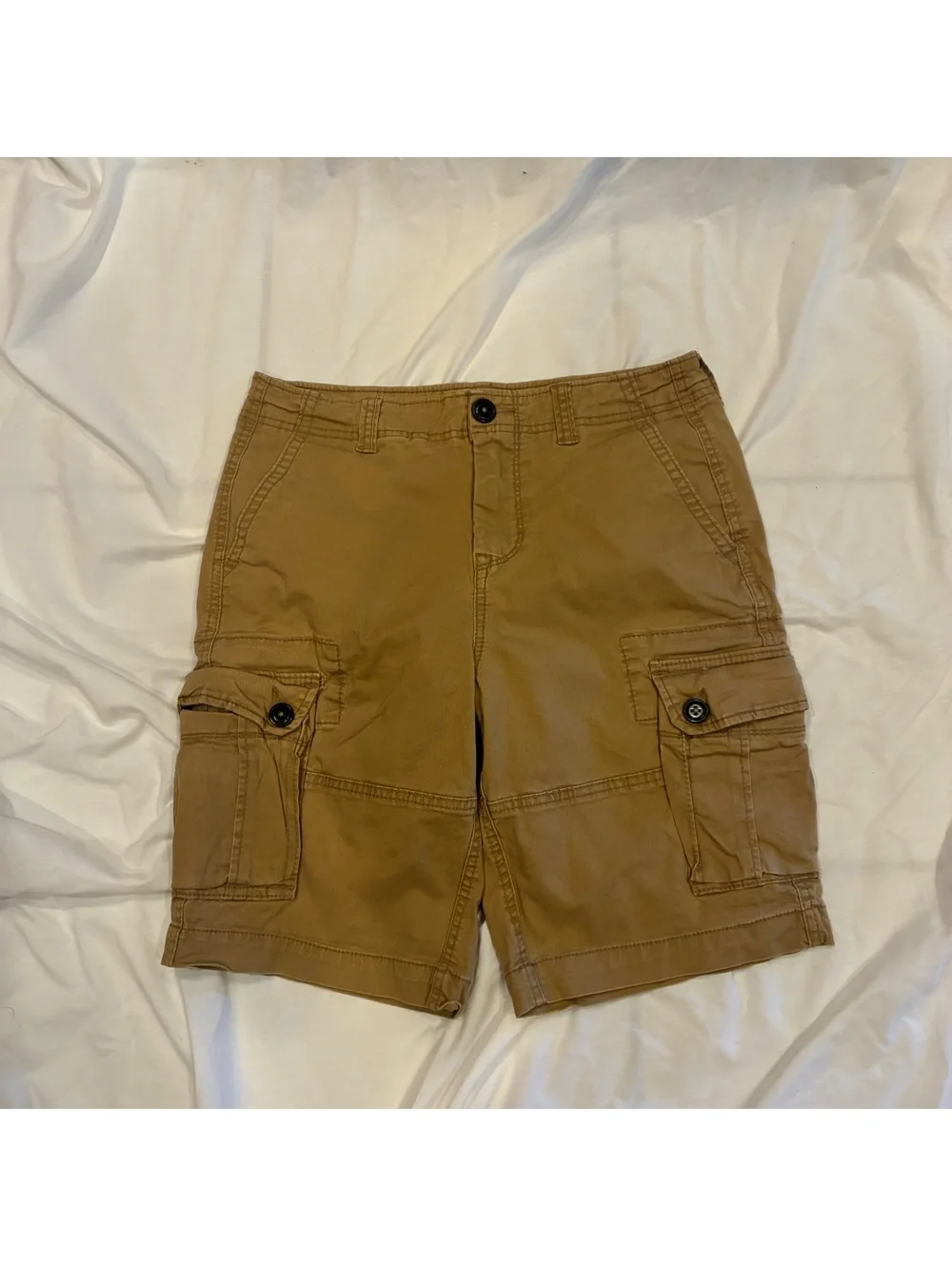 Aeropostale Mens Sz 29 Khaki Cargo Utility Y2K Workwear Multi Pockets Shorts